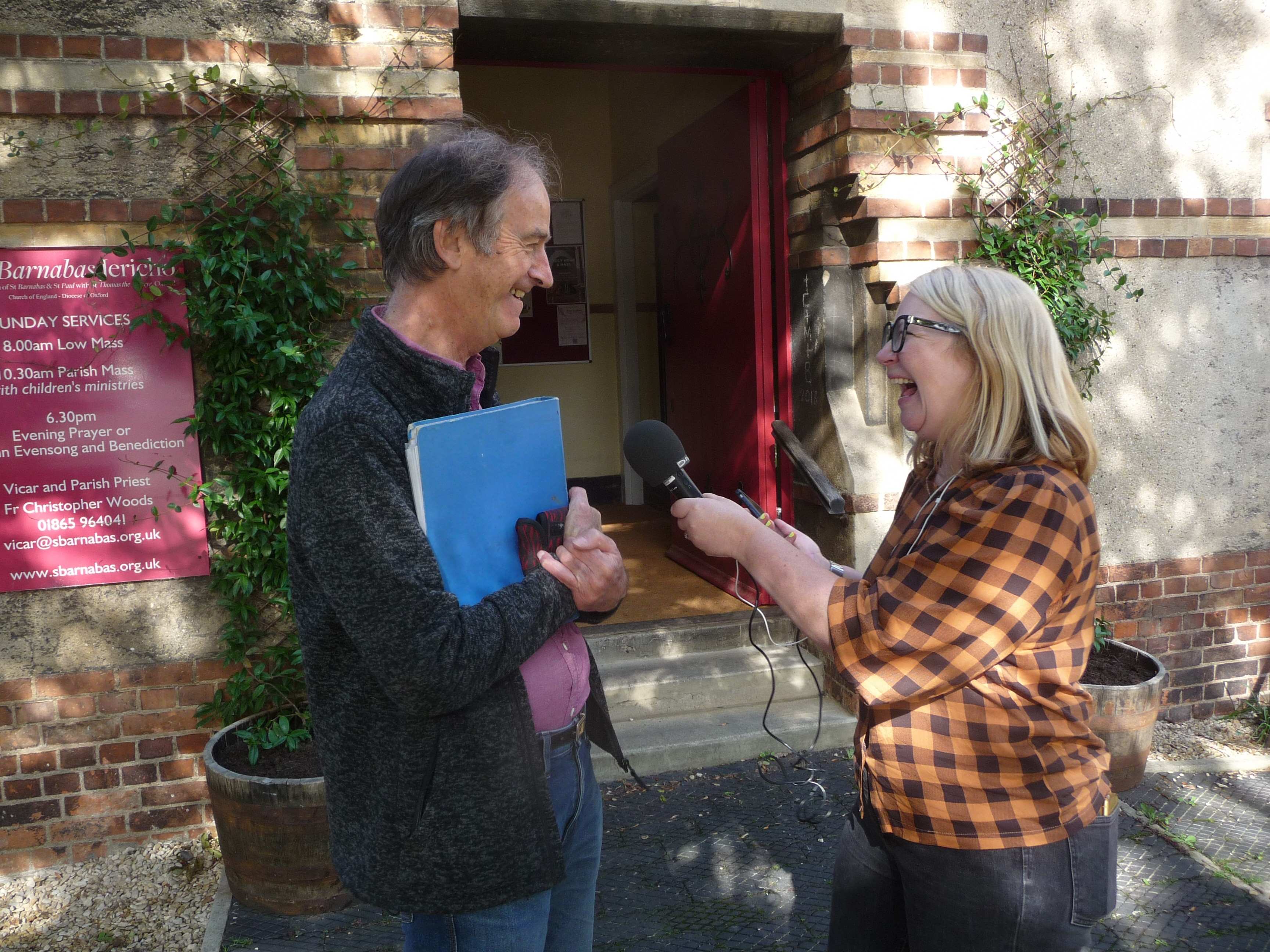 Outside St Barnabas Church with Sophie Law (small)